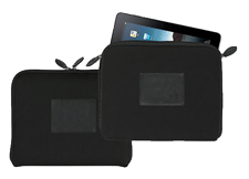 black neoprene zippered iPad sleeves